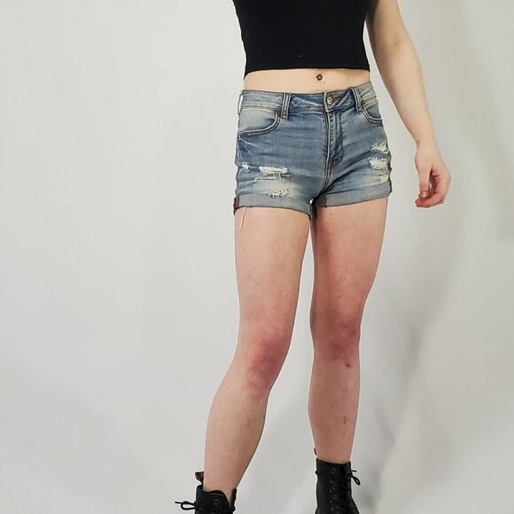 Pacsun Super Stretch Shortie Destressed Cutoff ShortShort Jean Shorts - 23 / 00 - Picture 3 of 8
